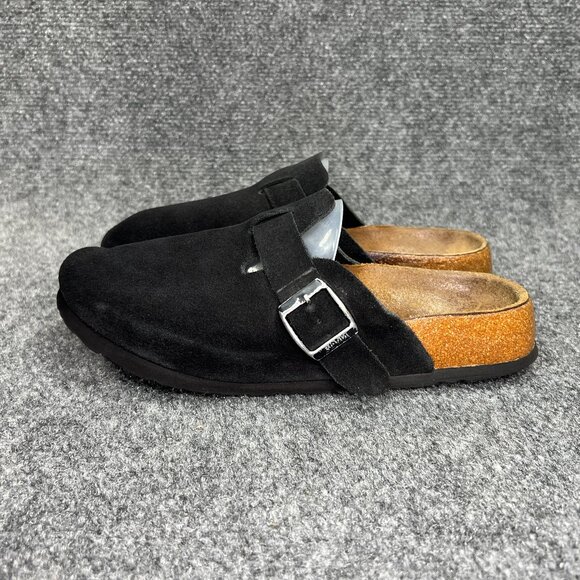 Betula By Birkenstock Black Suede Clogs Women's 6N Slip On Comfort Casual Slides - Picture 4 of 11